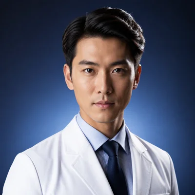 AI Software Engineers headshot example — Medical/Healthcare, Gradient Blue