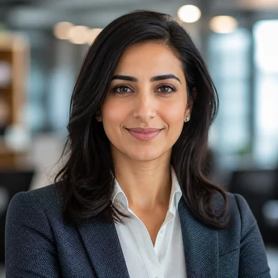 AI Remote Workers headshot example — Business Casual, Office Setting
