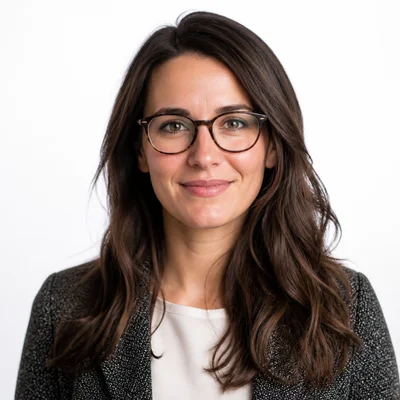 AI Actors headshot example — Creative Professional, Studio White